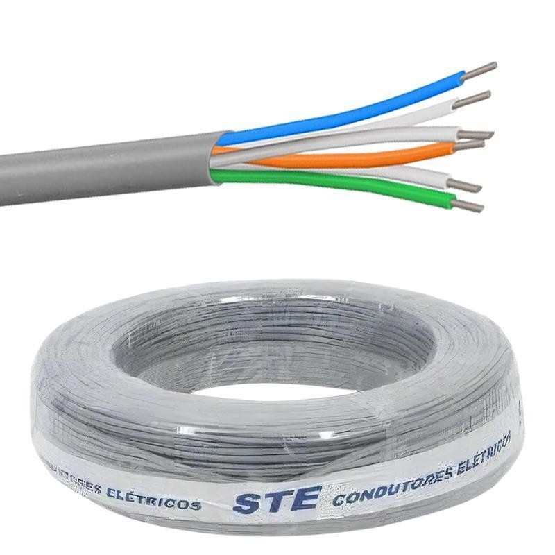 Cabo Telefonia 3 pares 6x0,5mm 100mt CCI Cinza Interno STE