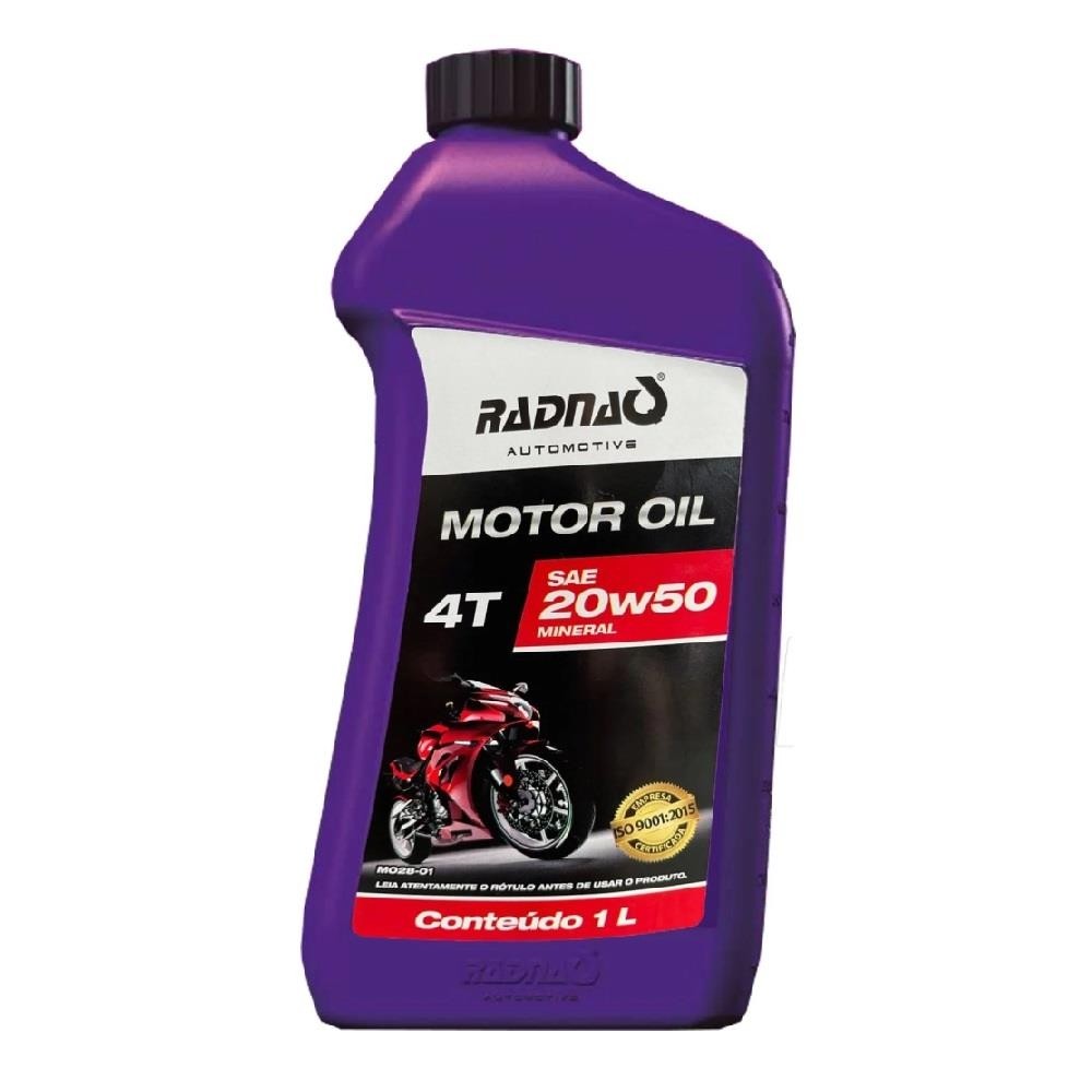 OLEO FLUIDO MOTOR OIL MINERAL 4T SAE20W50 1L RADNAQ MO28