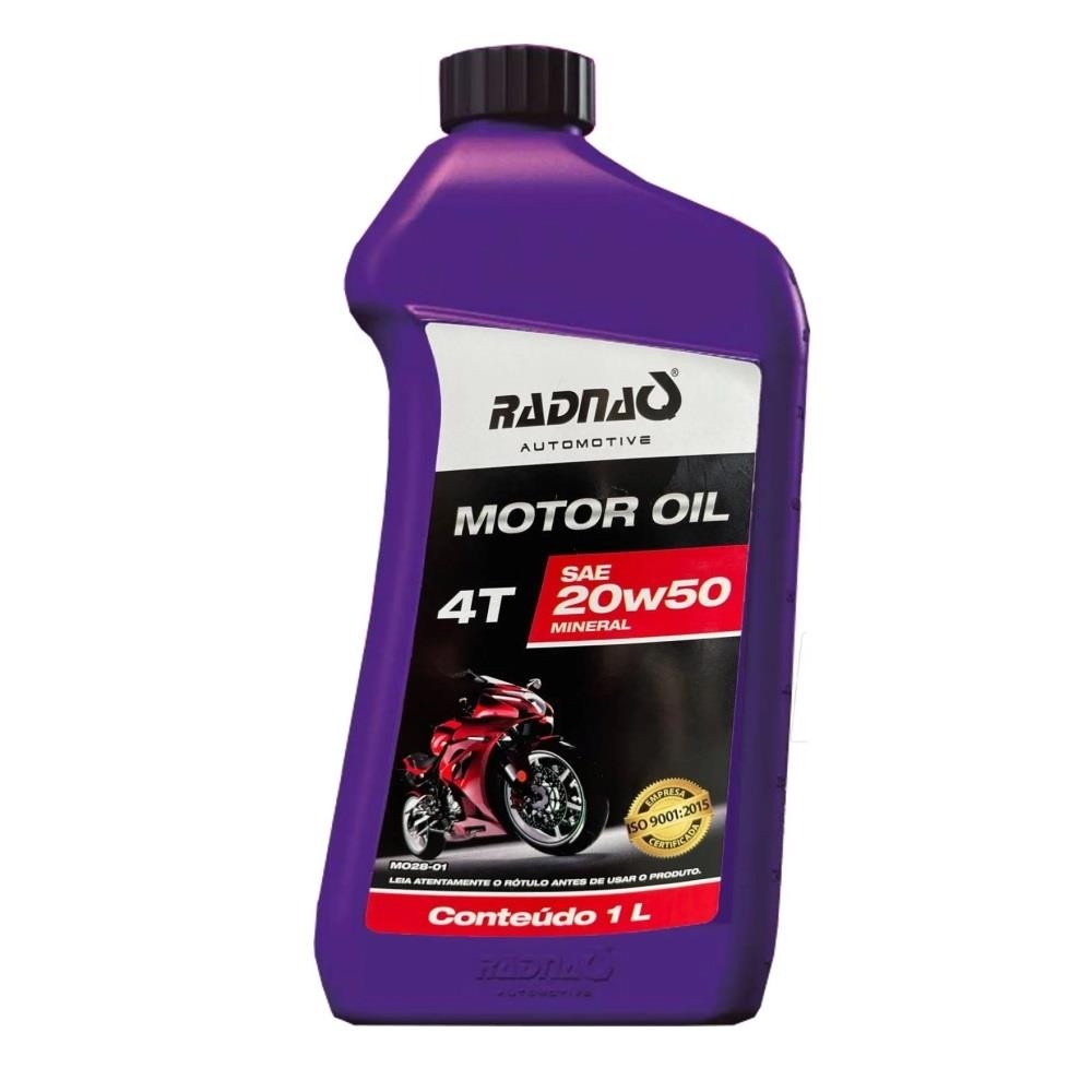 OLEO FLUIDO MOTOR MOTO 1L 4T SAE 20W50 RADNAQ MO28 RN186