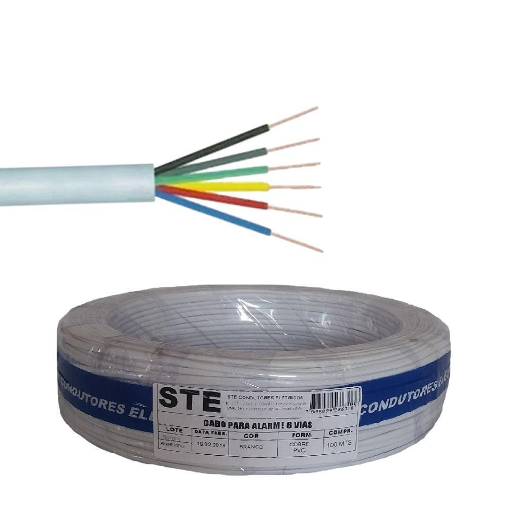 Cabo Multivias Alarme 6x0,40mm 1mt STE Flexivel Branco