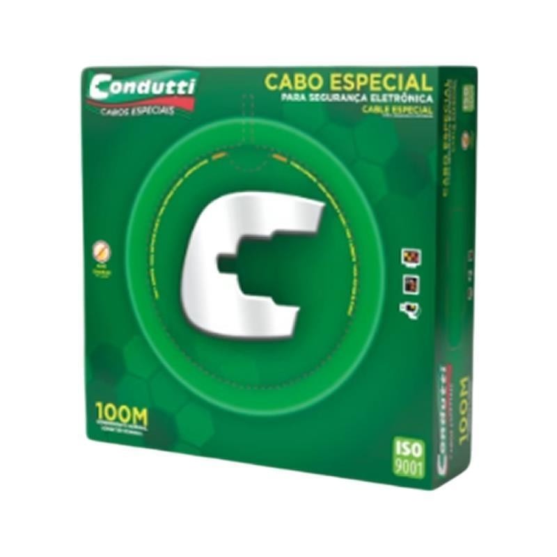 Cabo Manga 3 vias 0,4mm 100mt CFTV Malha 72% Branco Condutti