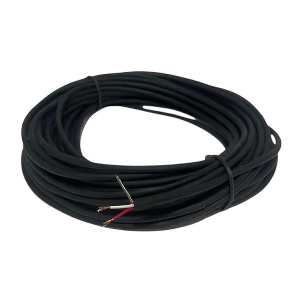 Cabo Microfone Preto C/Malha Stereo 2x0,12mm 25mt