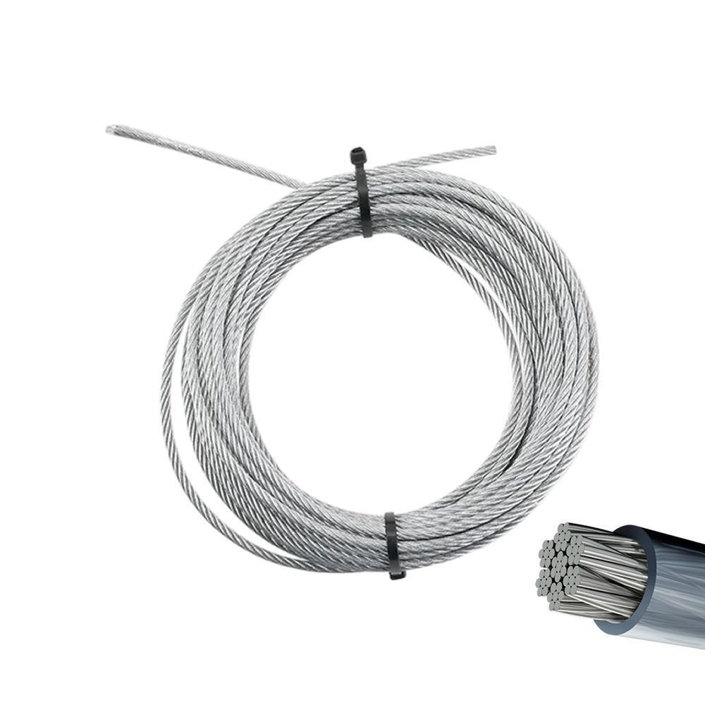 Cabo Aço Plastificado 2,4x3,2mm 3/32" Cristal 1mt 6x7AF
