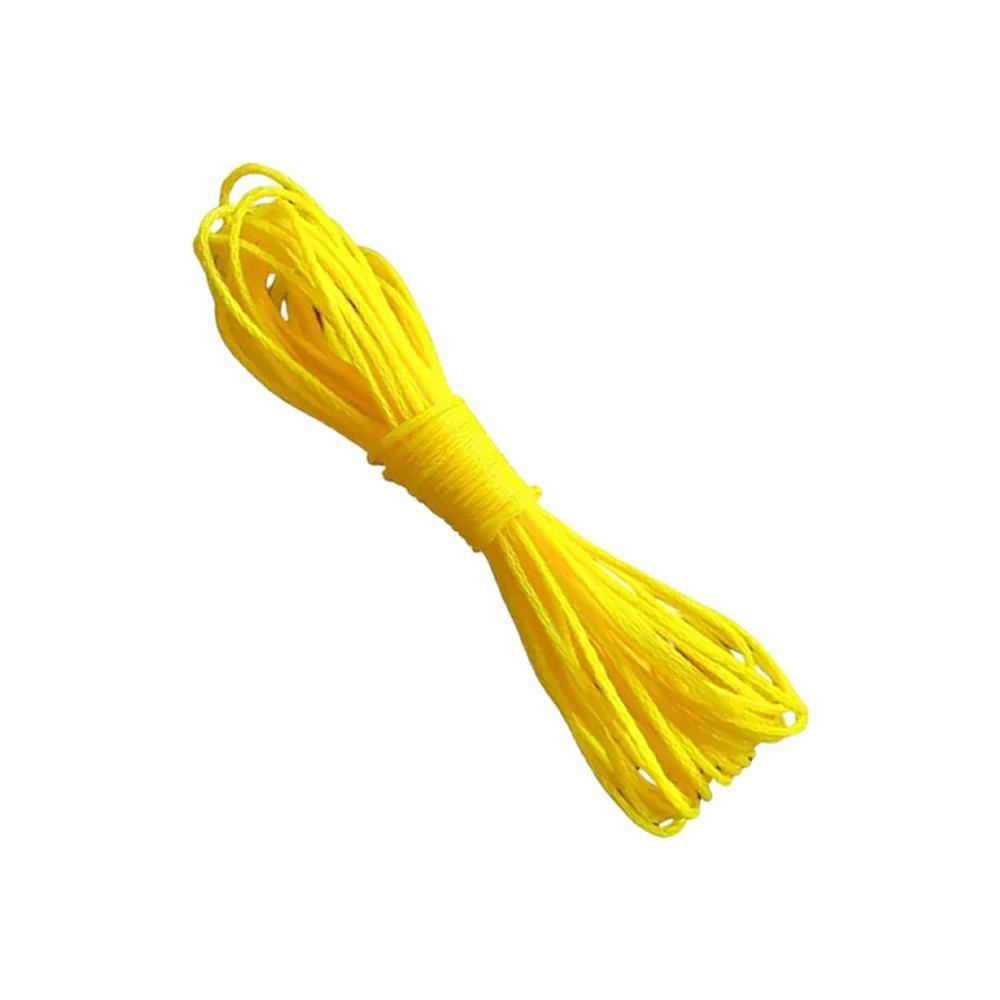 Corda Nylon 2mm Trançada Varal Polietileno Amarela 100mt