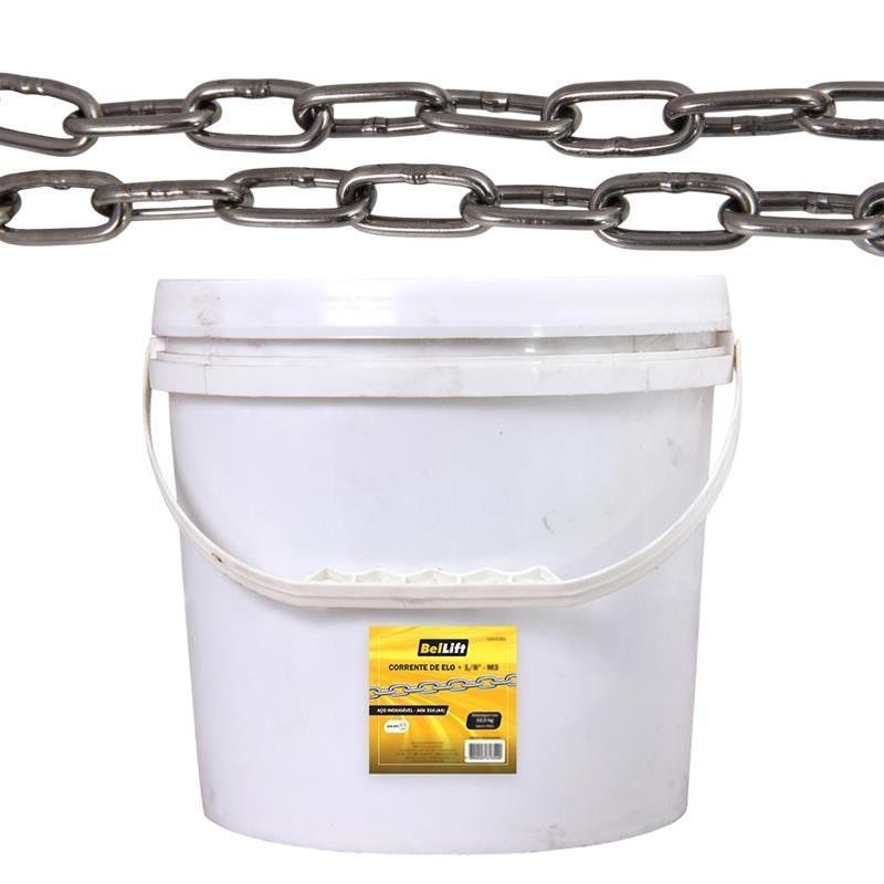 Corrente Inox 316 6,4mm 1/4" 25kg~37,5mt Uso Náutico