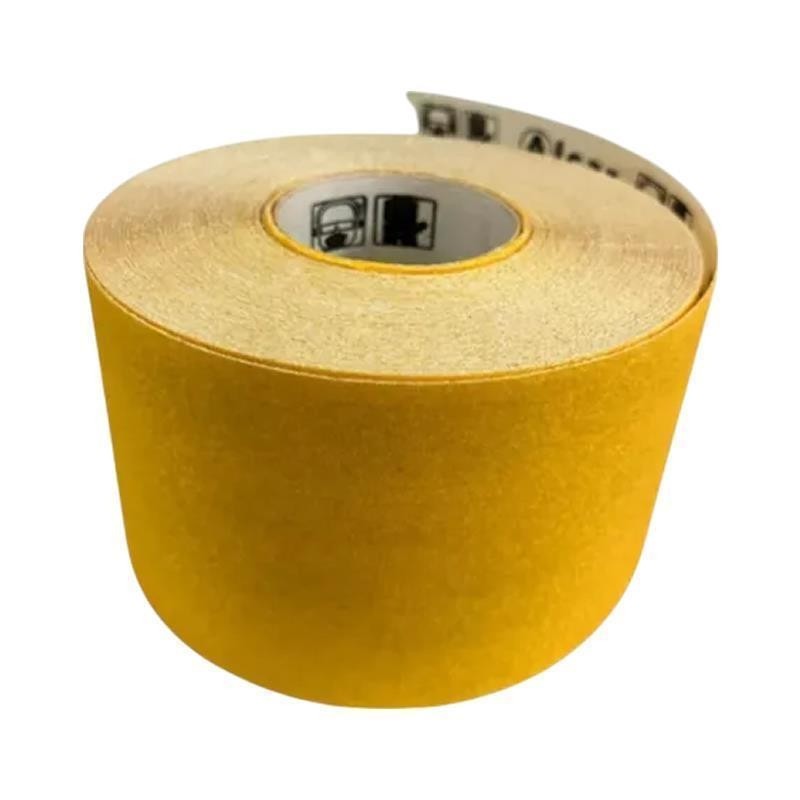 Lixa Rolo Metro Papel Madeira Amarela 150mm G80 Alcar 15mt