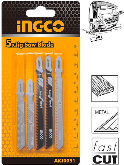 Lamina Serra Tico Tico 50-74mm 5PC Ingco AKJ0051