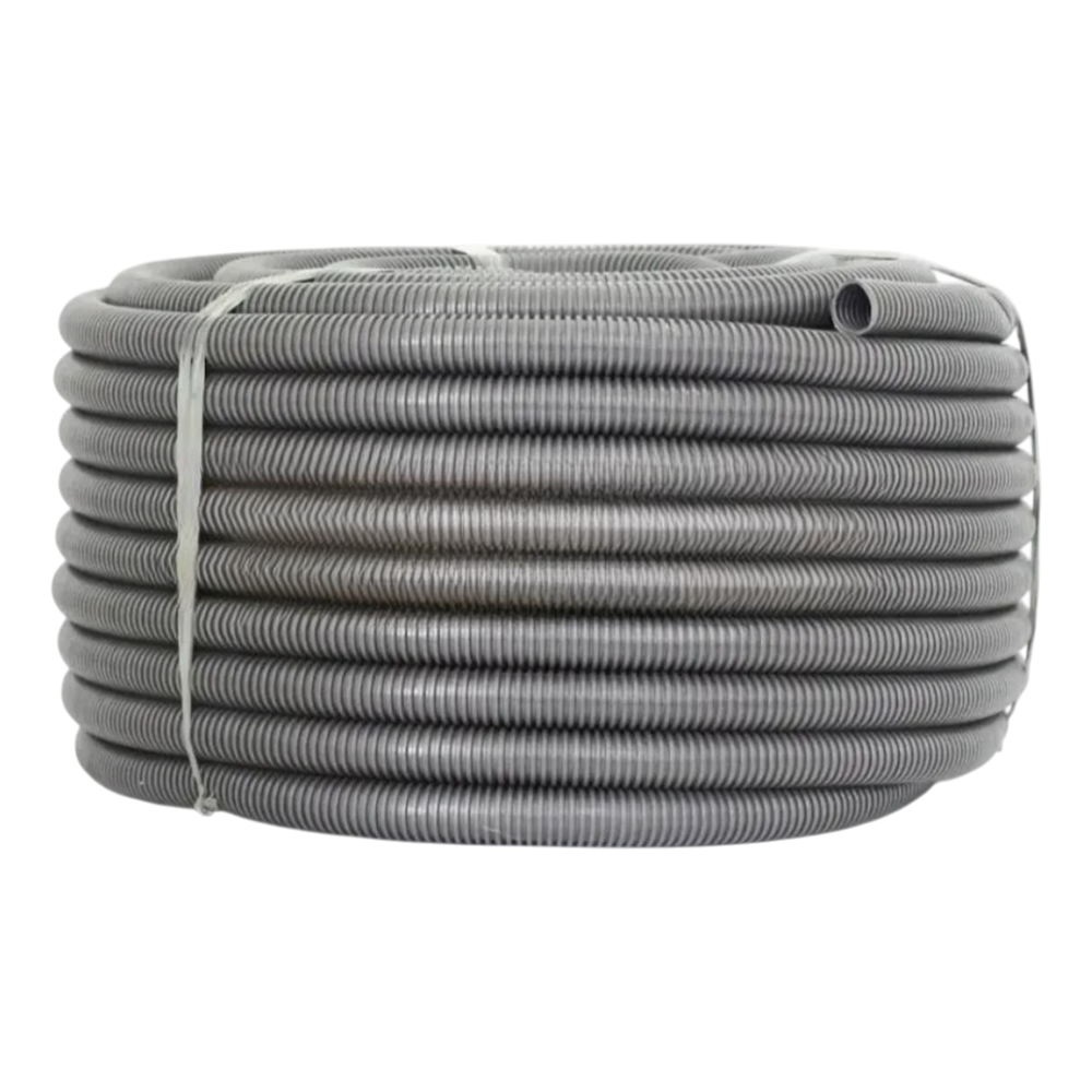 Conduíte Corrugado PVC Cinza 23mm 5/8"Pol Plastiniuk 50mt