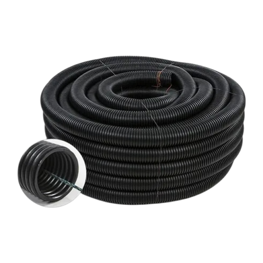 Conduíte Duto Preto PEAD 75mm 2.1/2"Pol C/Corda Guia 25mts