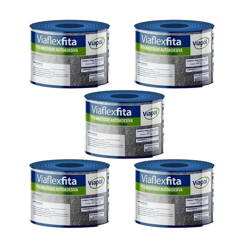 Fita Alumínio Viaflex Manta Impermeável 10cm 50mt Viapol
