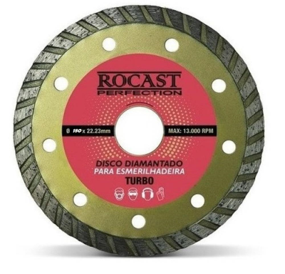 DISCO DIAMANTADO TURBO ESMERILHADEIRA 180MM ROCAST 34,0016