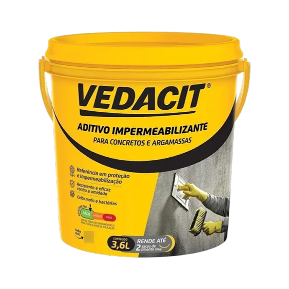 Aditivo Impermeabilizante Concreto Argamassa 3,6L Vedacit