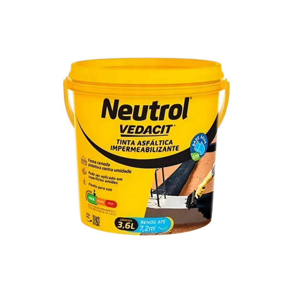 Neutrol Impermeabilizante Base Agua 3,6L Fundacao Vedacit