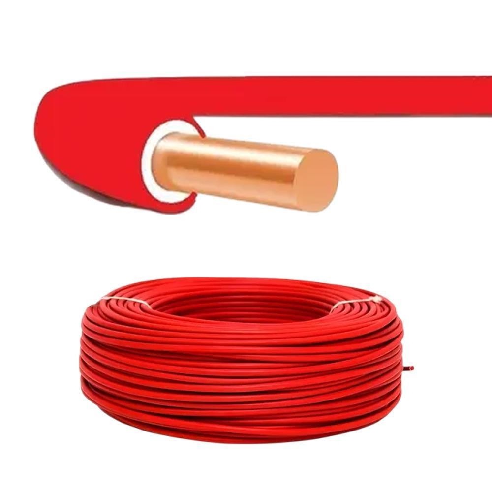 Fio Cabo Sólido 10,0mm Vermelho 750V 1mt Normatizado RCM