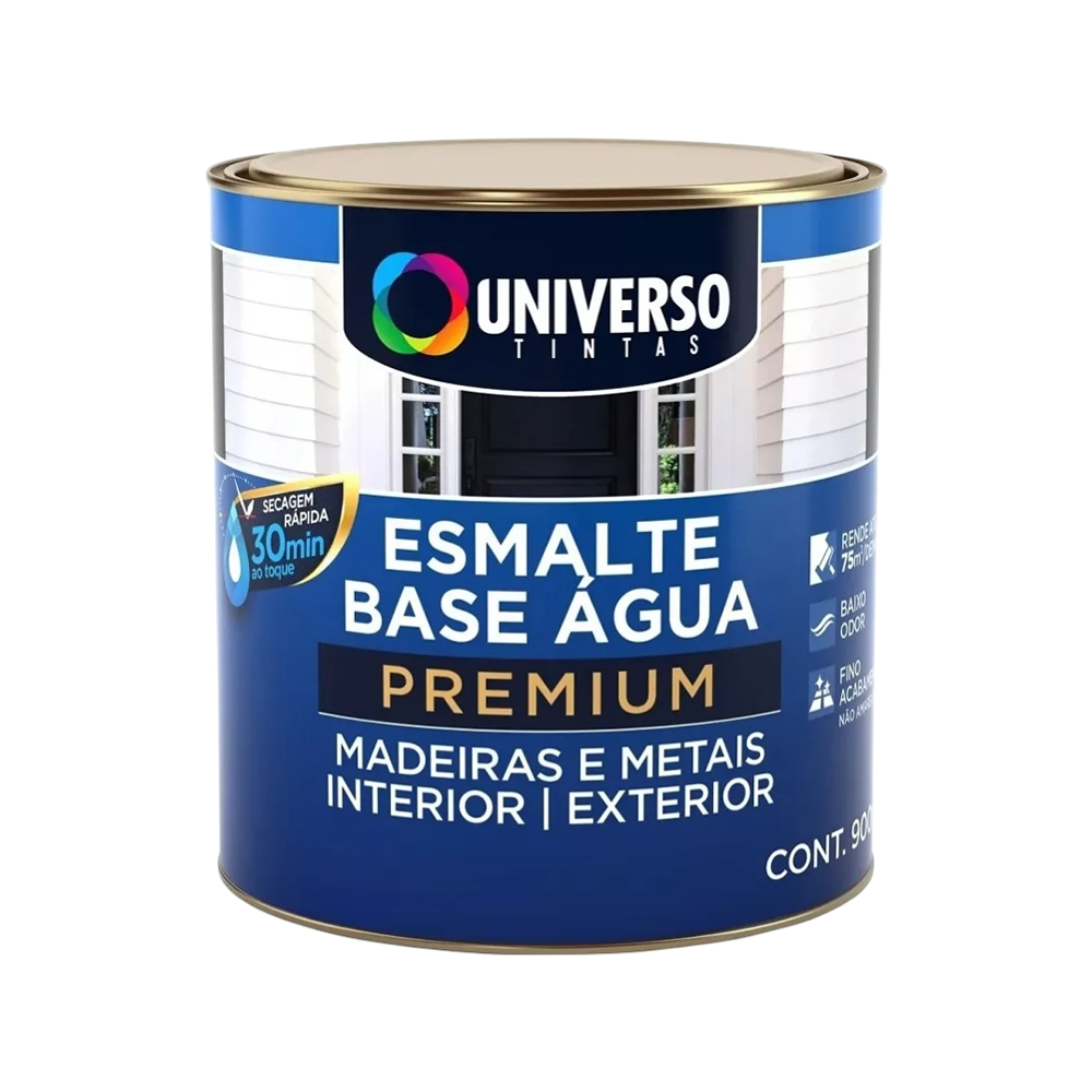 Tinta Esmalte Premium Branco Acetinado B.Agua 900ml Universo