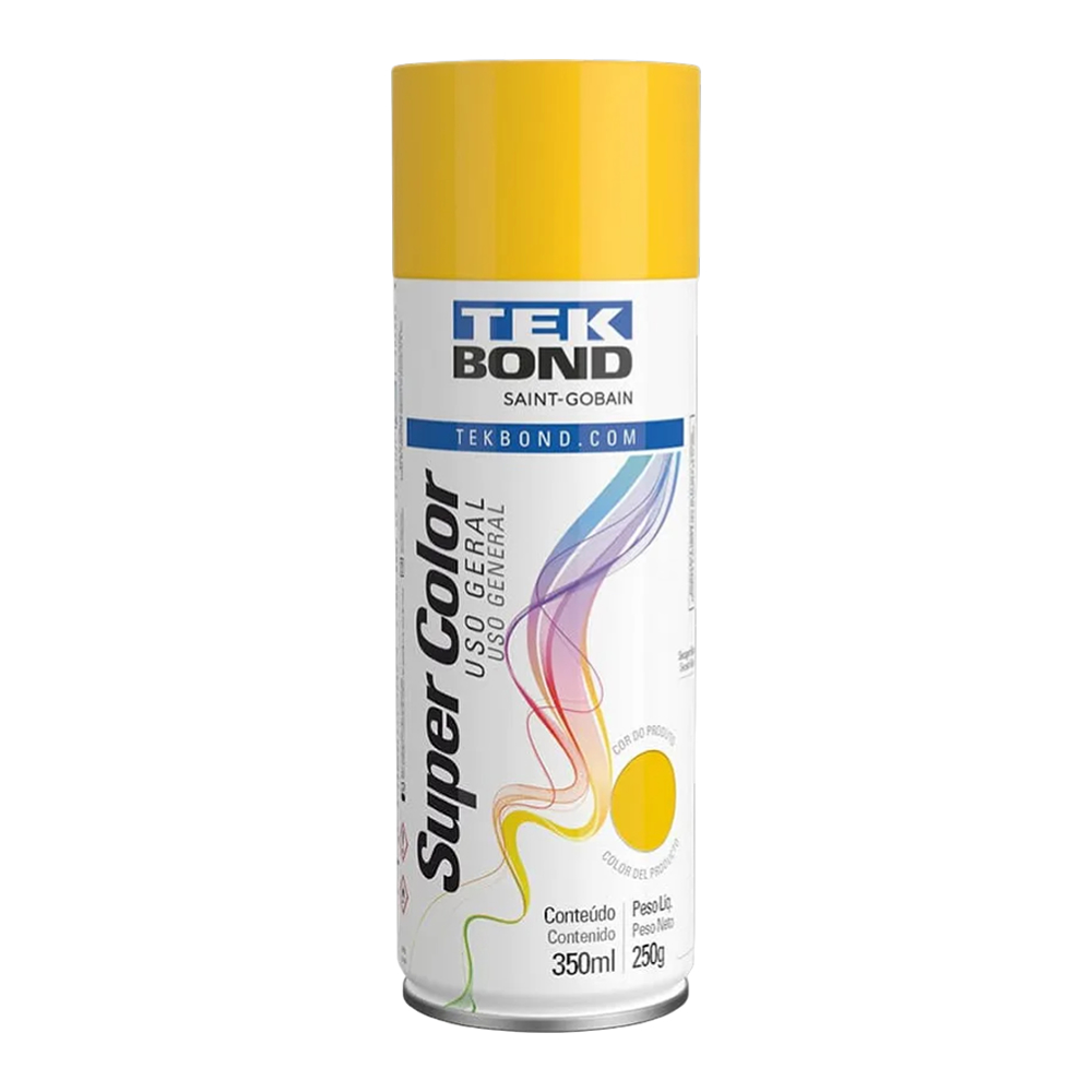 Tinta Spray Amarelo Uso Geral 350ML Super Color Tekbond