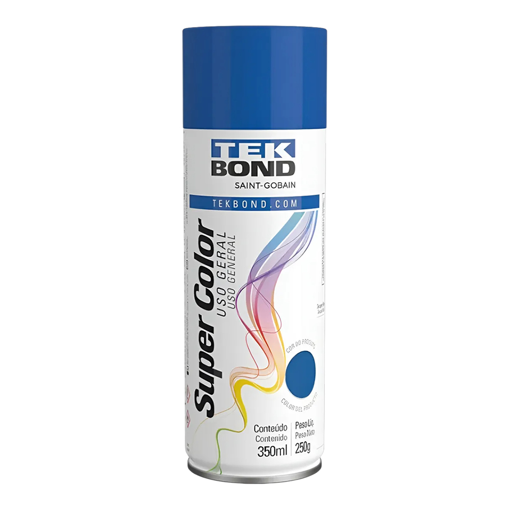 Tinta Spray Azul Uso Geral 350ML Super Color Tekbond