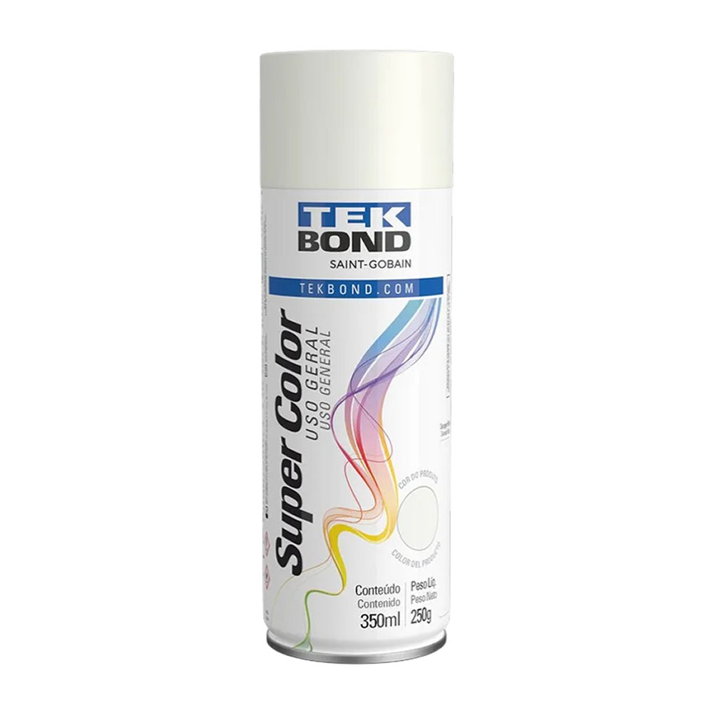 Tinta Spray Branco Fosco Uso Geral 350ML Super Color Tekbond