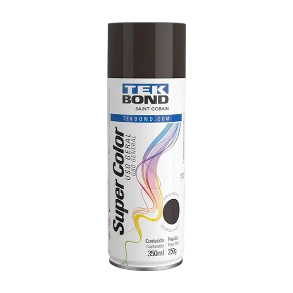 Tinta Spray Marrom Uso Geral 350ml SuperColor Tekbond
