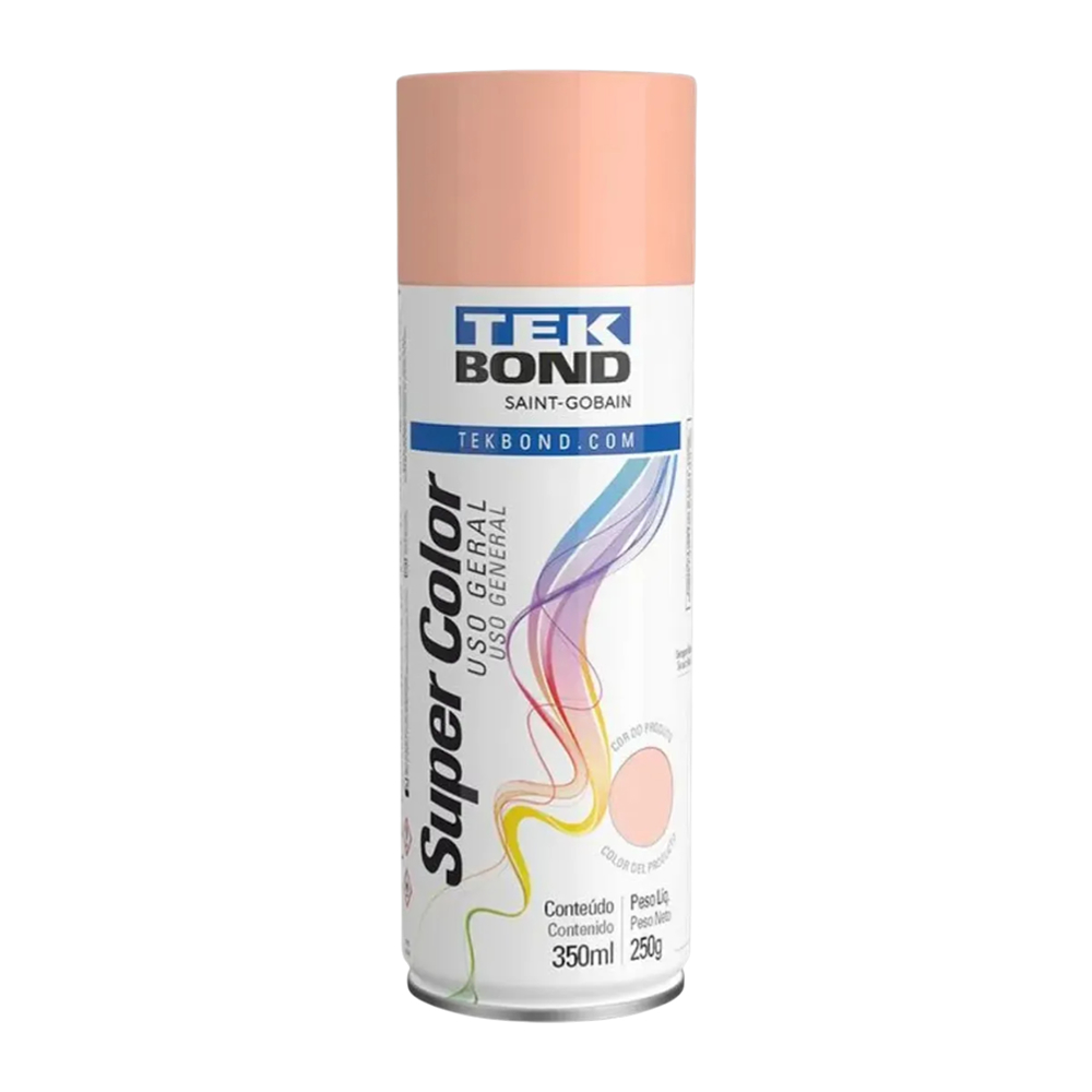 Tinta Spray Rosa Uso Geral 350ml SuperColor Tekbond