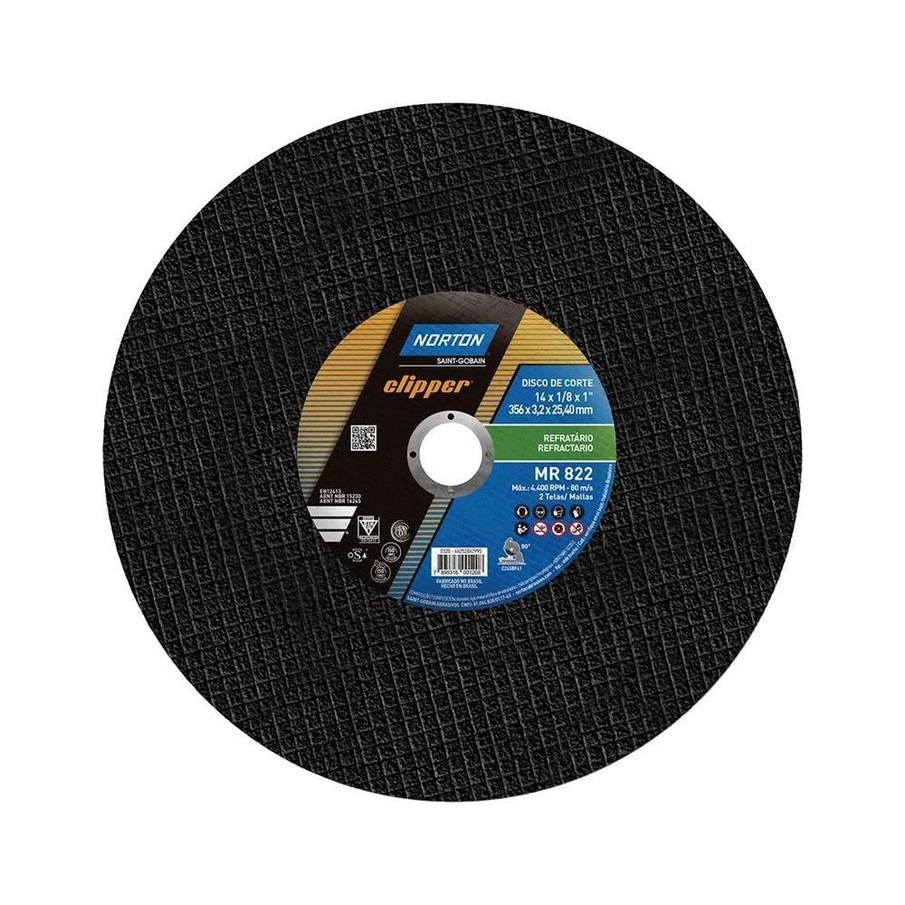 Disco Corte Refratario 355mm P/Policorte 14x1" Norton MR822