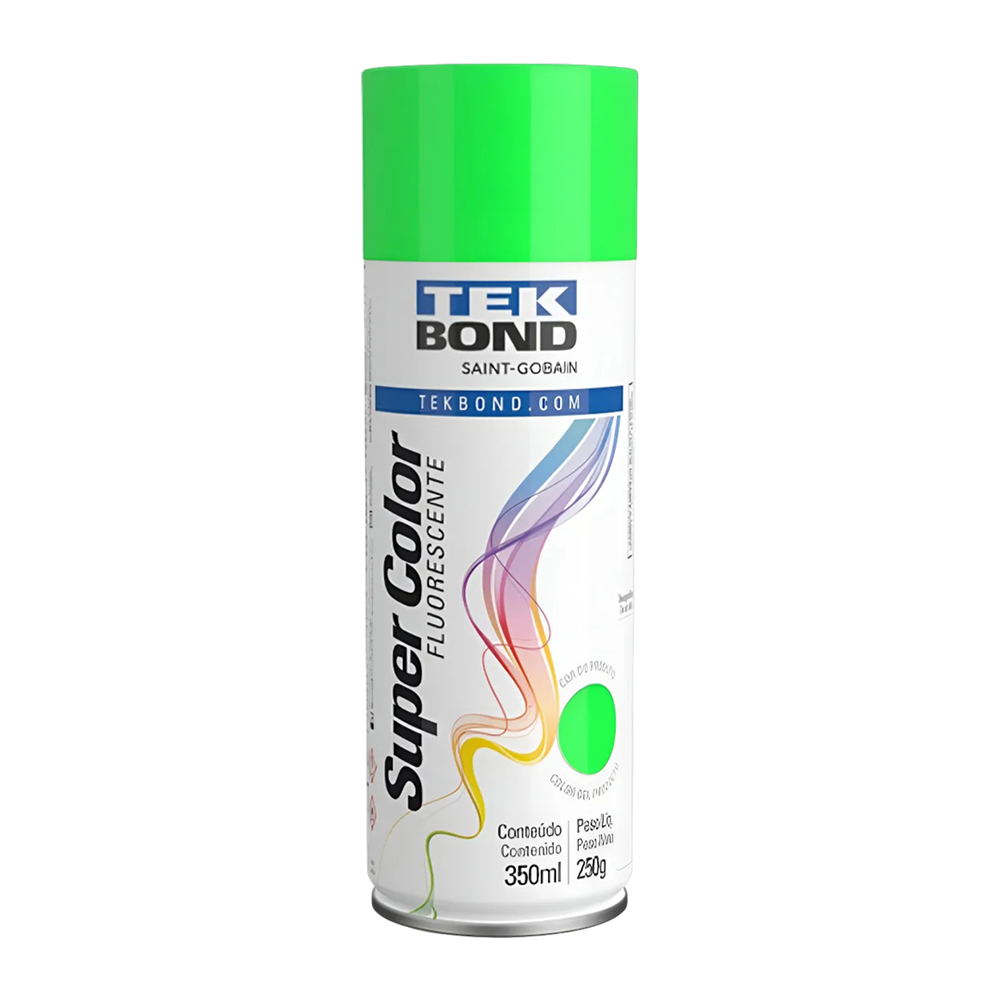 Tinta Spray Uso Geral Fluorescente Verde 350ml Tekbond