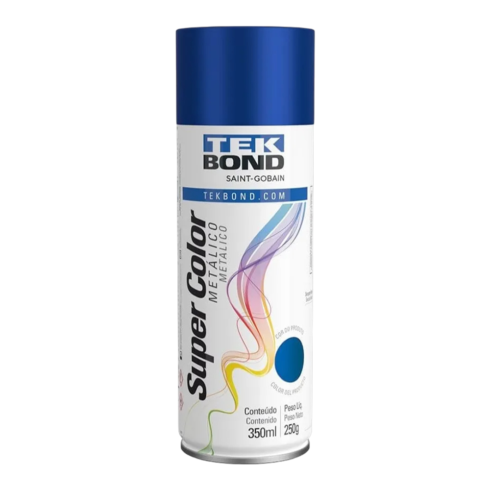 Tinta Spray Uso Geral Metálico Azul 350ml Tekbond
