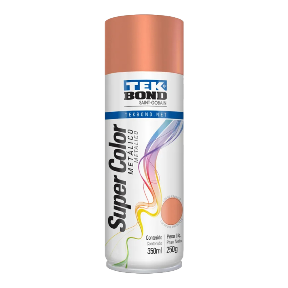 Tinta Spray Uso Geral Metálico Rose 350ml Tekbond