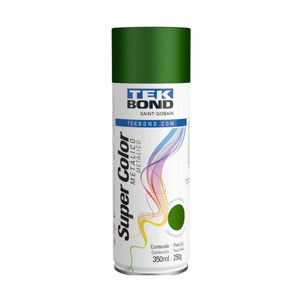 Tinta Spray Uso Geral Metálico Verde 350ml Tekbond