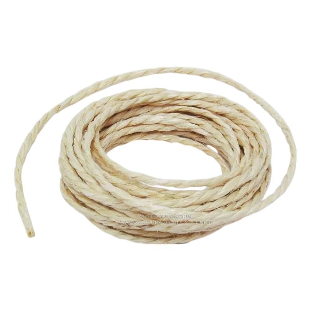Corda Sisal 6mm 1/4 Fibra Natural Torcida Uso Geral 50mt