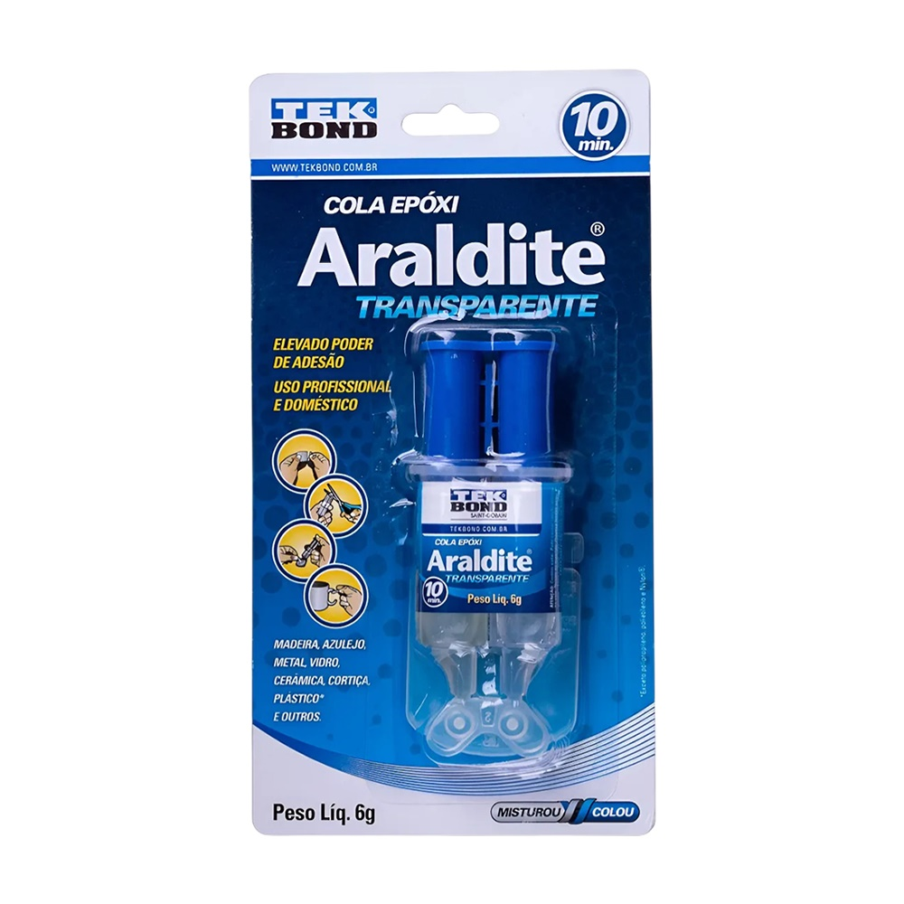 Cola Adesivo Epóxi Araldite Transparente 6g Tekbond