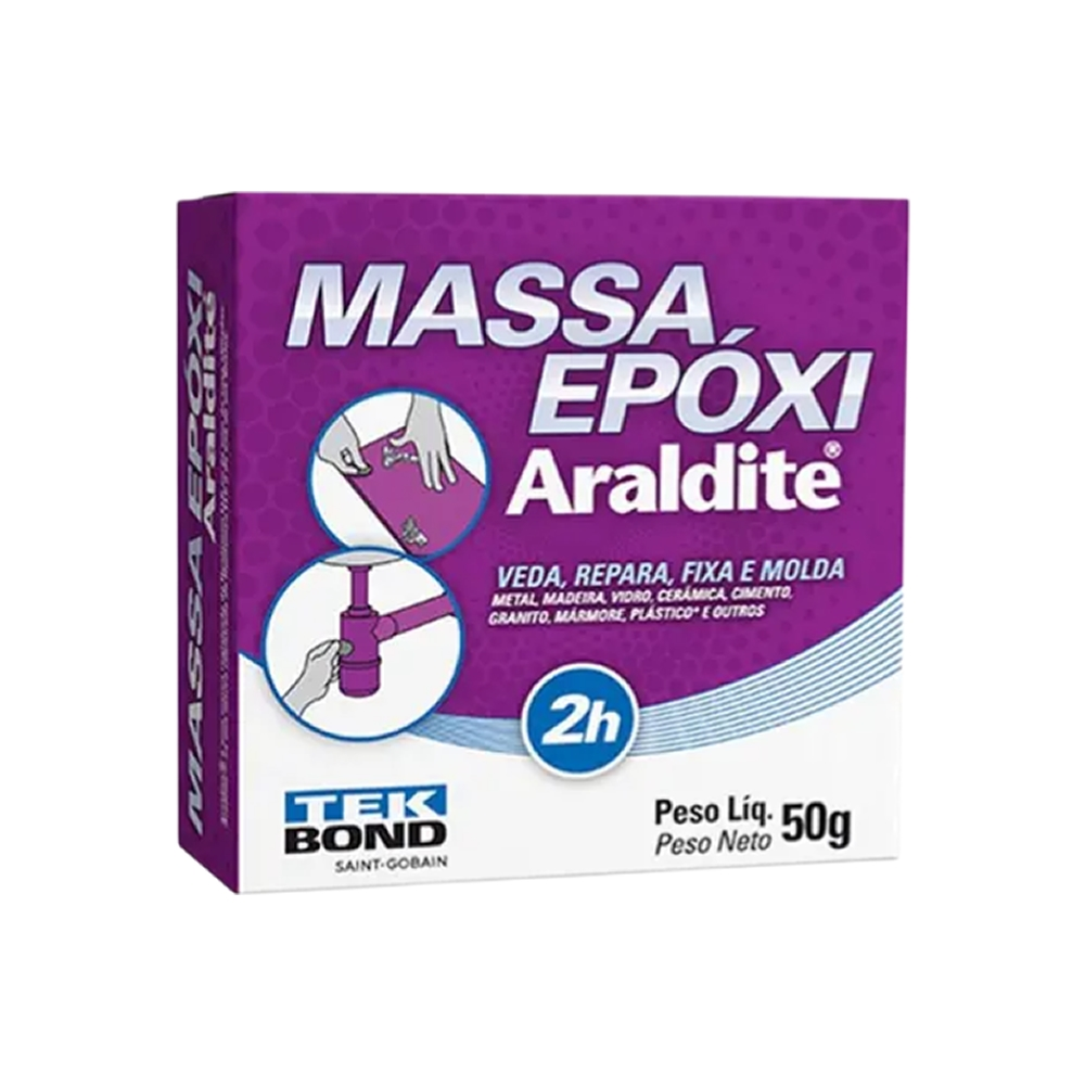 Adesivo Cola Massa Epóxi Araldite Cinza 50g Tekbond
