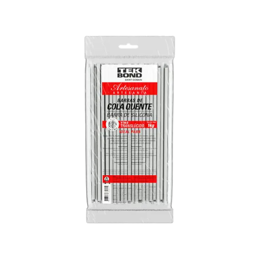 Cola Quente Bastão Translúcida 8mm Fina Tekbond
