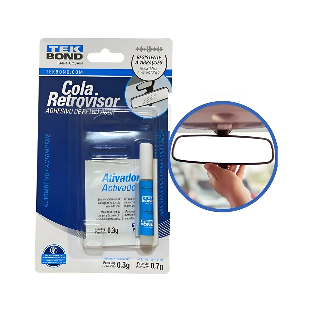 Cola Retrovisor Interno Blister (0,3 + 0,7 g) Tekbond