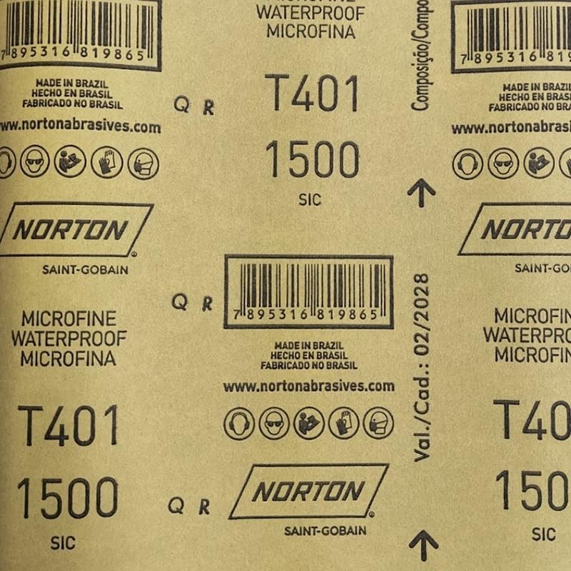 Folha Lixa Dagua Grão 1500 Norton T401