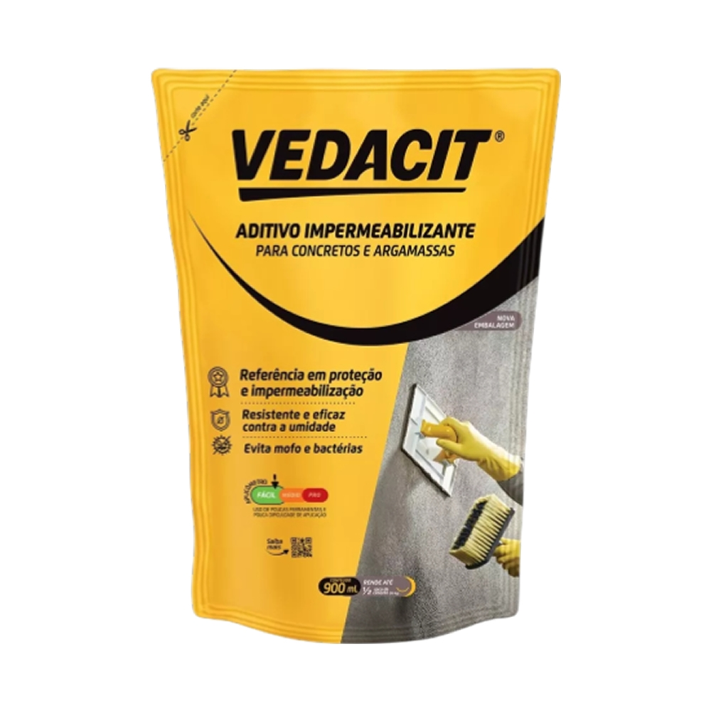 Aditivo Impermeabilizante Concreto Argamassa 900ml Vedacit