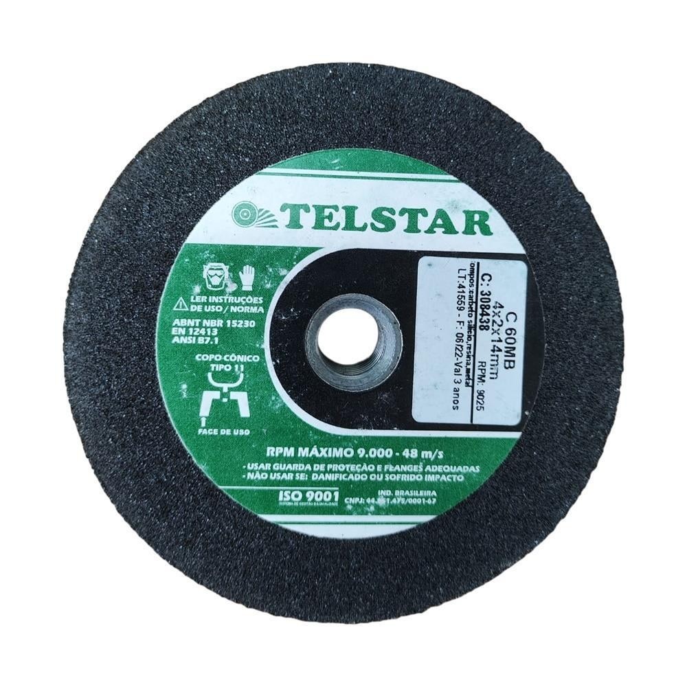 Rebolo Copo Reto c/Rosca M14 4x2 Grão 60 Telstar C60mb