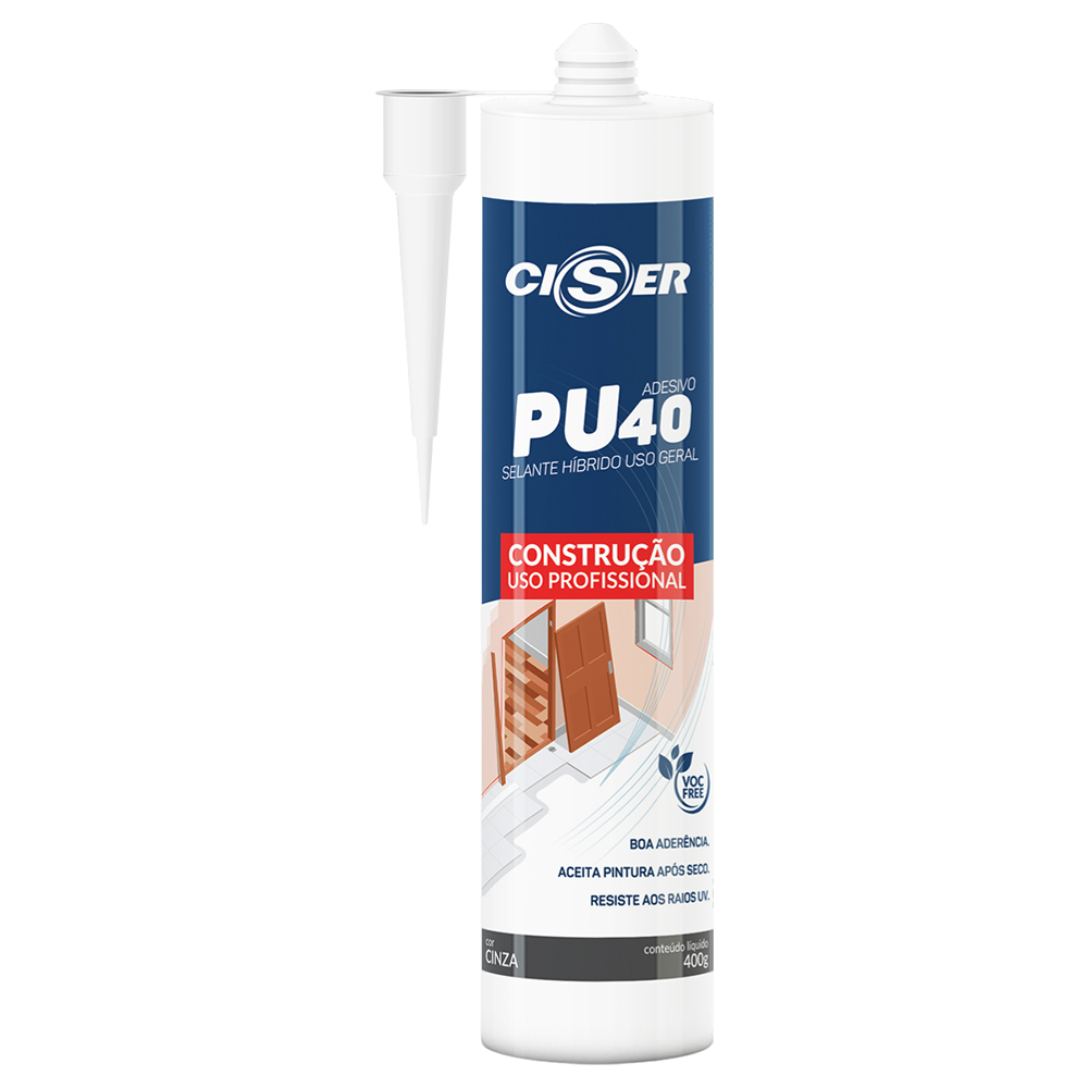 Adesivo Selante Tubo Construcao PU40 Cinza 400g Ciser
