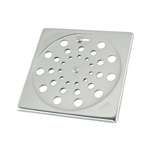 Grelha para ralo em aço inox quadrado 15 cm