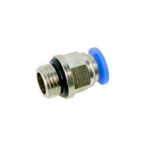 Conector PU reto macho 06 mm rosca M5