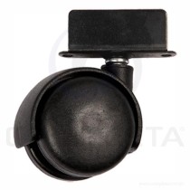 Rodízio PVC base U 50 mm preto 036018000