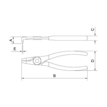Alicate extrator de anéis interno curvo 5" 44009105
