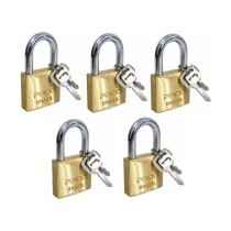 Cadeado em latão 50 mm com mesmo segredo 5 unidades LT-50
