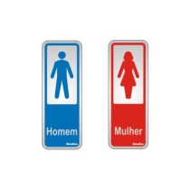 Placa sinalização alumínio 15 x 15 120AN "Homem + Mulher"