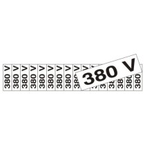 Placa sinalização PVC 05 x 25 200BA "380V"