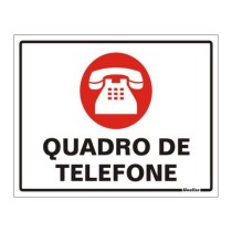 Placa sinalização PVC 15 x 20 200AM "Quadro de Telefone"