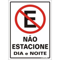 Placa sinalização PVC 20 x 30 250AG "Proibido Estacionar"