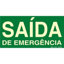 Placa sinalização rota de fuga PVC 315AM "Saída de emergência"