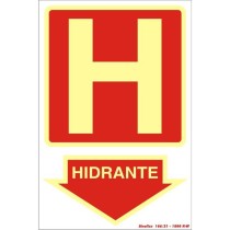 Placa sinalização combate incêndio PVC 250BE "Hidrante"
