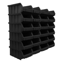 Kit 104 Caixa Box Gaveteiro Industria Bin Preta n4 9X13X19CM